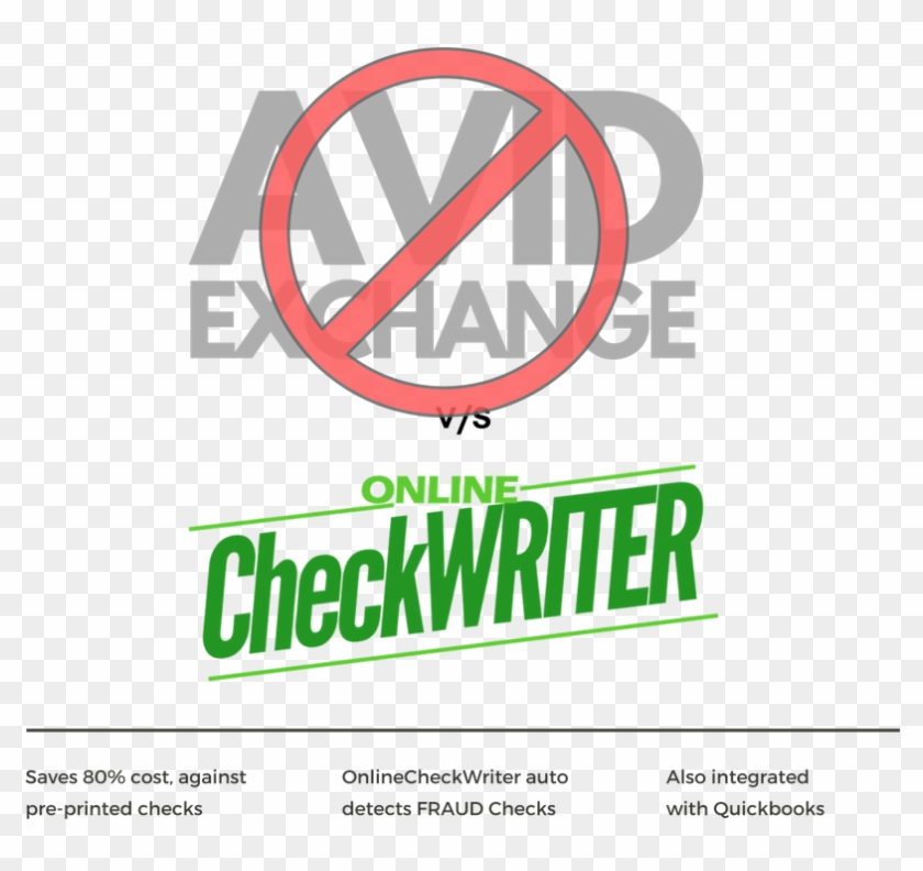 Avid Exchange Vs Online Check Writer - Sign Clipart #4400652