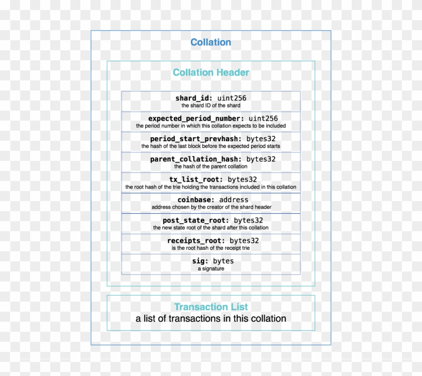 A Glimpse Of Basic Collation Data Structure - Ethereum Sharding Collation Clipart #4400926