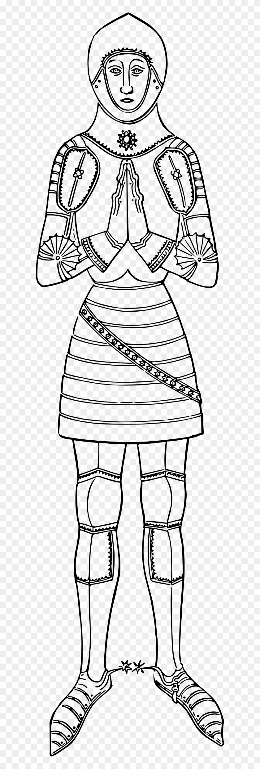 This Free Icons Png Design Of Praying Nobleman - Line Art Clipart #4401193