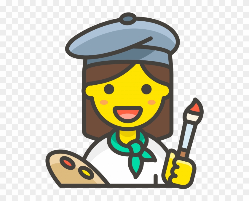 Painter Woman Emoji - Artist Icon Vector Png Clipart #4401608