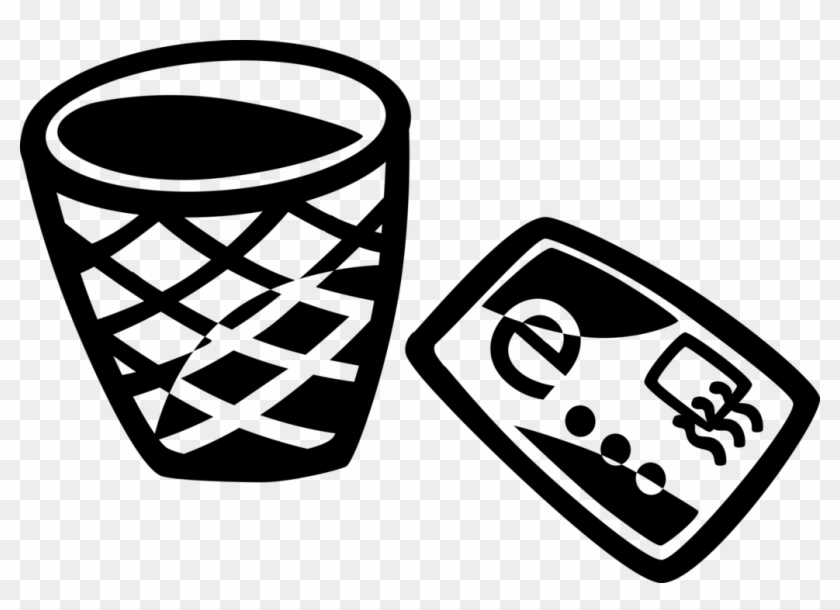Vector Illustration Of Waste Basket, Dustbin, Garbage Clipart