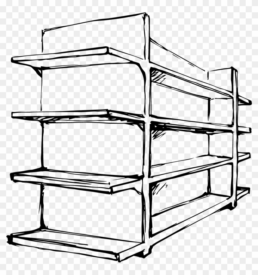 Bookshelf Clip Metro Shelving - Shelf - Png Download #4405593