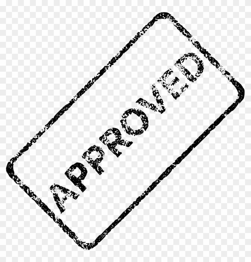 Download Png - Approved Stamp Black And White Png Clipart #4406557