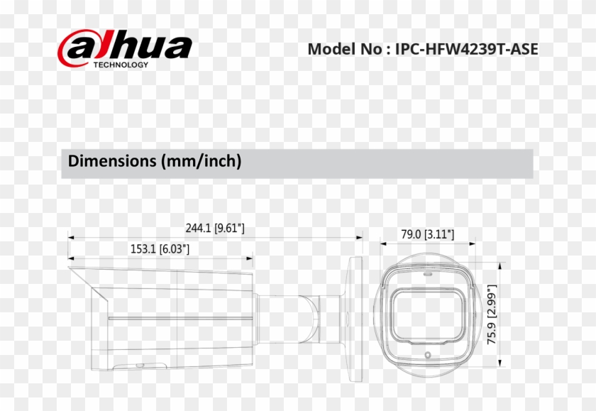 Ipc Hfw4239t Ase Dimension - Dahua Clipart #4406671