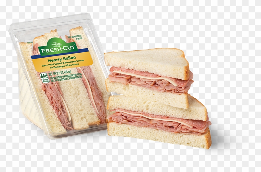 Hearty Italian Wedge - Ham And Cheese Sandwich White Bread Clipart #4406963