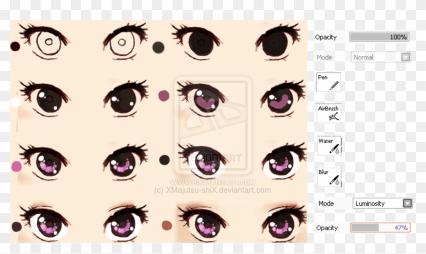 Semi Eye Tutorial - Draw Semi Realistic Anime Eye Clipart #4408919