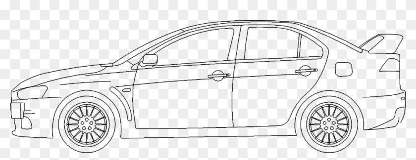 X Drawing Lancer Mitsubishi Evolution - Executive Car Clipart