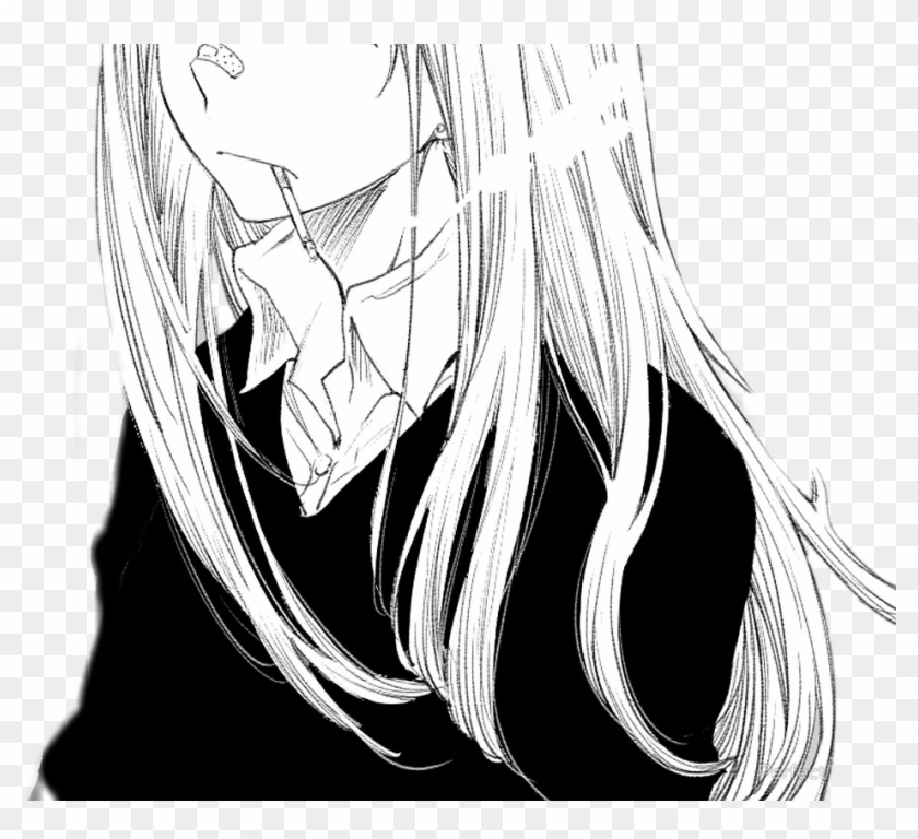 #anime #smoke #animesmoking #animegirl #animesmoke - Anime Girl Smoking Drawing Clipart