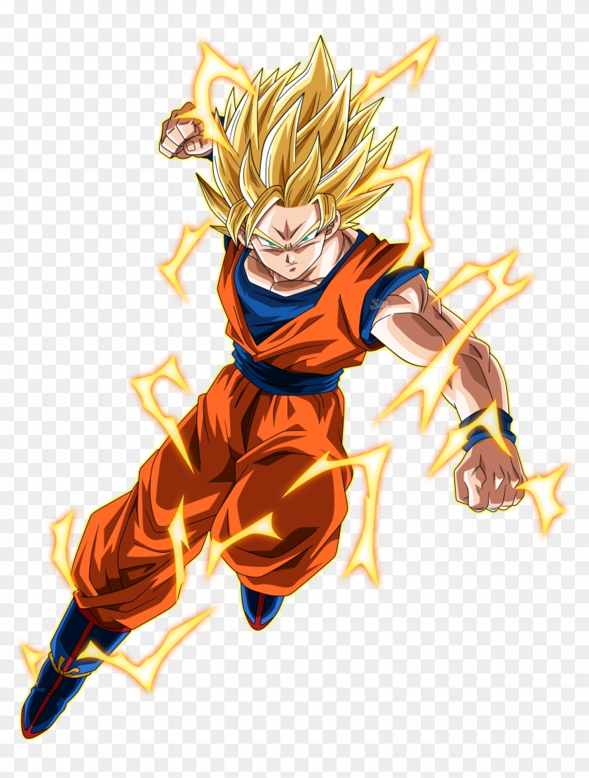 Explore More Images In The Anime Category - Dragon Ball Goku Ssj2 Clipart #4409386