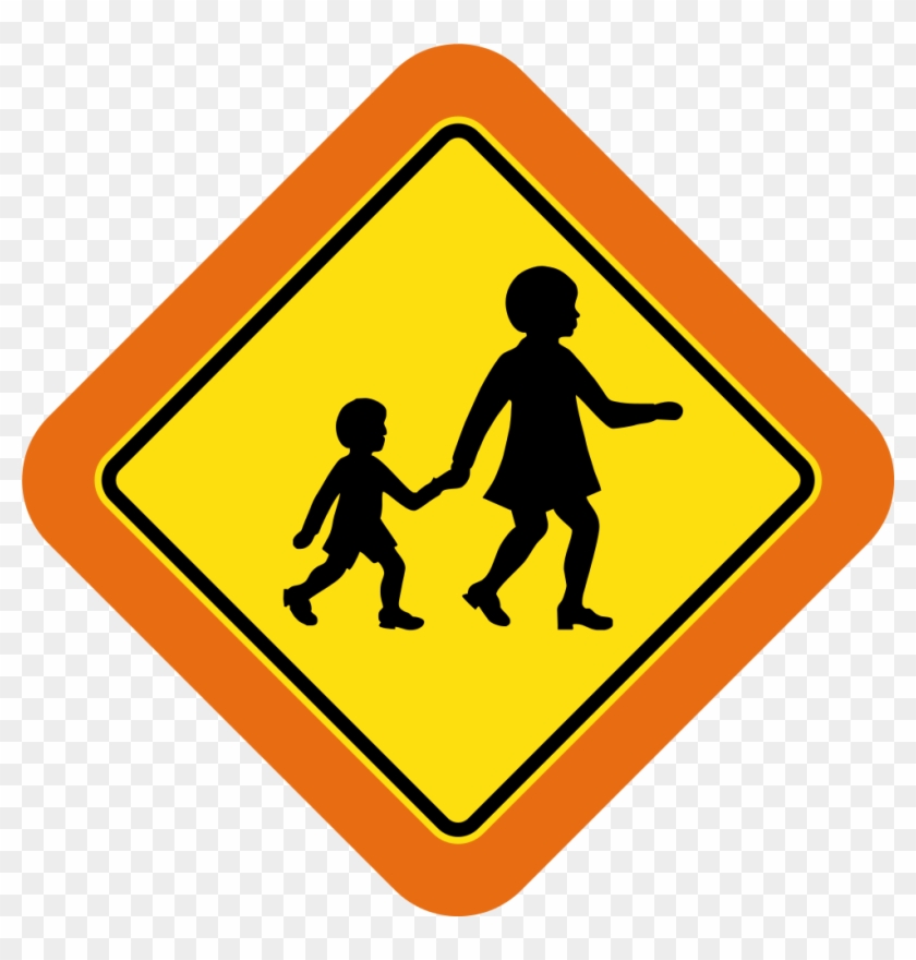 Australia Road Sign W6-3 - School Crossing Sign Australia Clipart #4409733