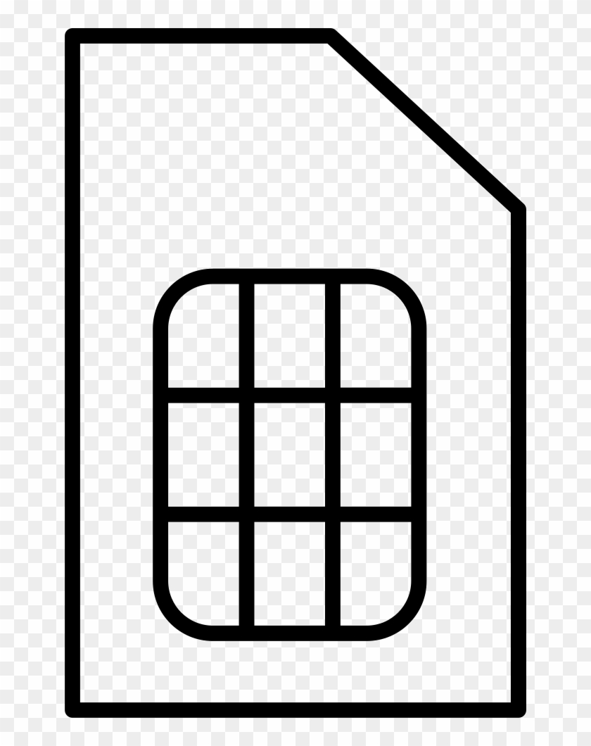 Big Sim Card Comments - Line Art Clipart