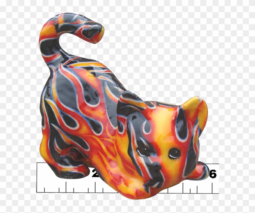 Flaming Playful Kitten - Flightless Bird Clipart