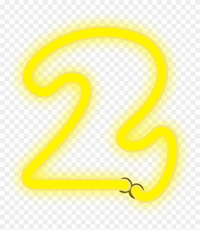 Neon Number Two - Numero 2 Neon Png Clipart