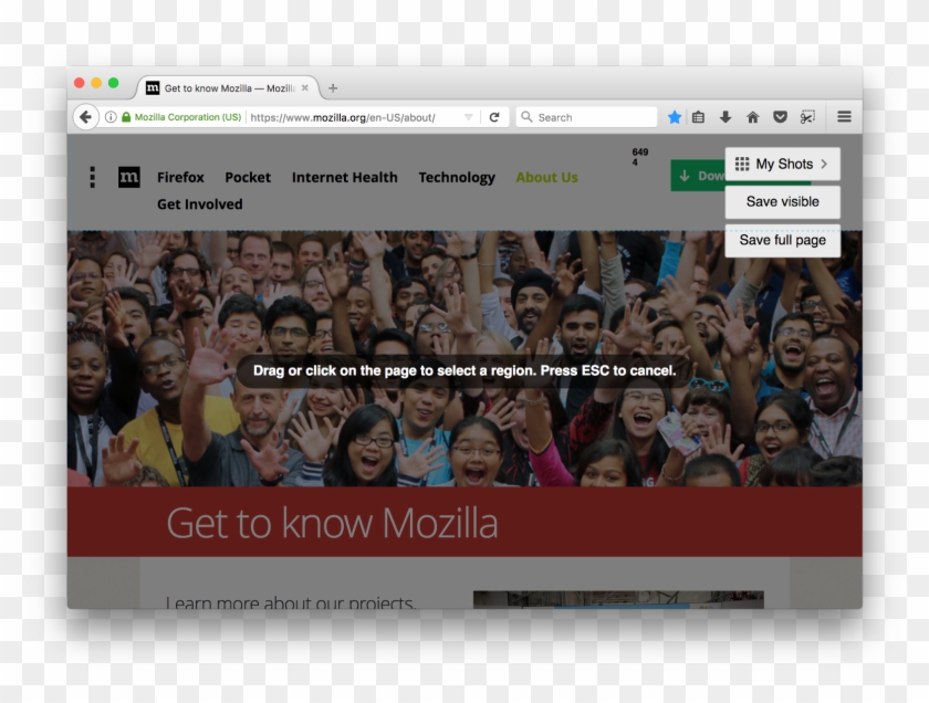 The Page Shot Selection Interface - Website Clipart