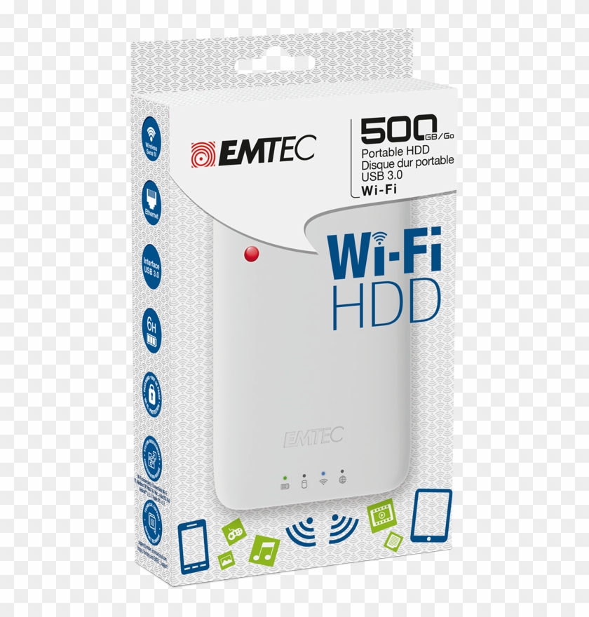 Wi-fi Hdd P600 Pack - Hdd 2.5 Emtec Wi Fi Usb 3.0 Hdd 2.5 P600 500gb Clipart #4413744