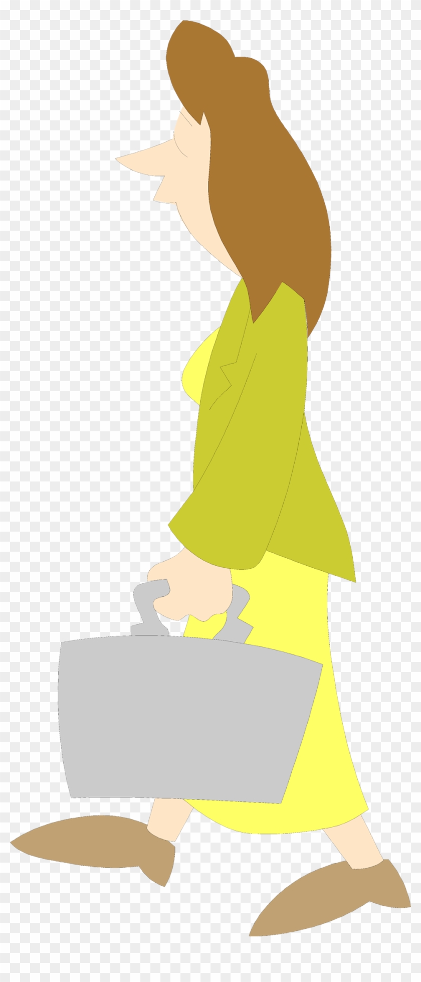 Illustration Of A Business Woman Carrying A Briefcase - Illustration Clipart