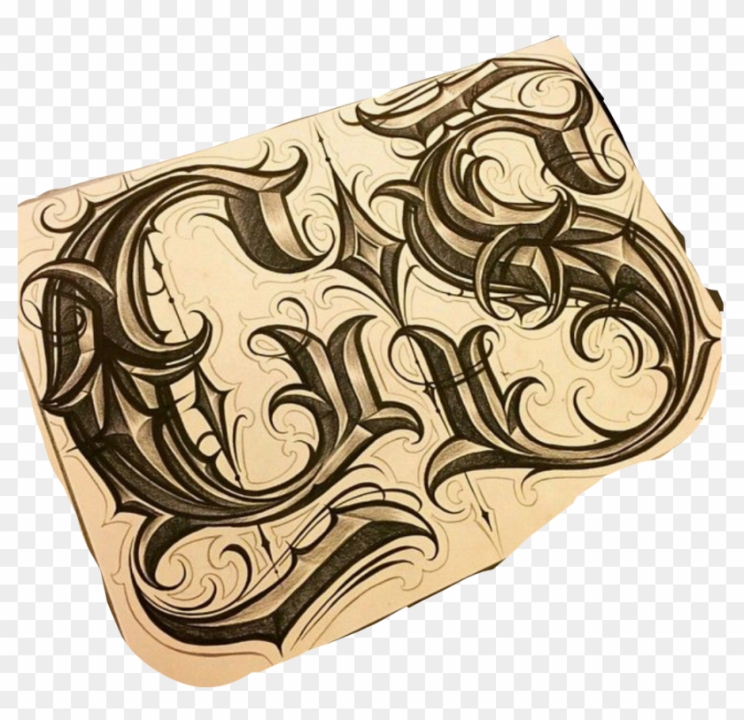 #csgo - Tattoo Letters Alphabet Chicano Clipart #4413913
