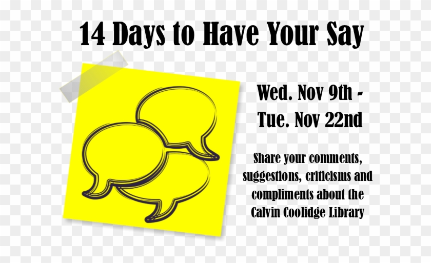 14 Days To Have Your Say - Perhijam Clipart