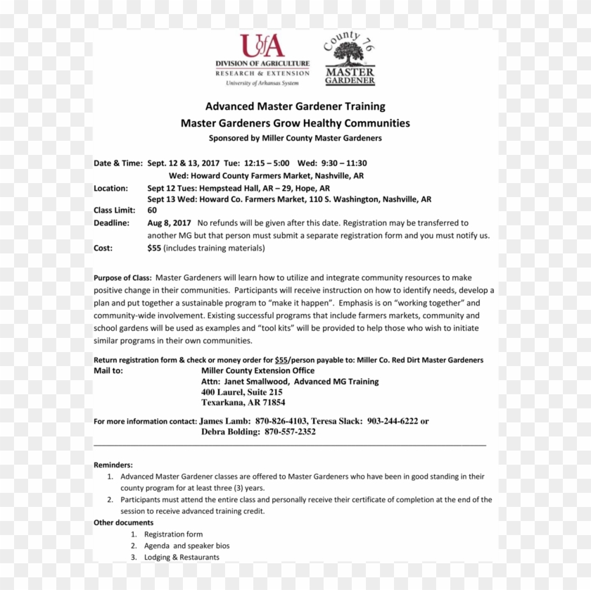 Miller County Advanced Master Gardener Training - University Of Arkansas System Clipart