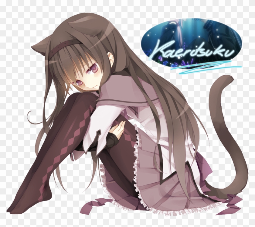 111893 Akemi Homura - Anime Cute Cat Girl Clipart