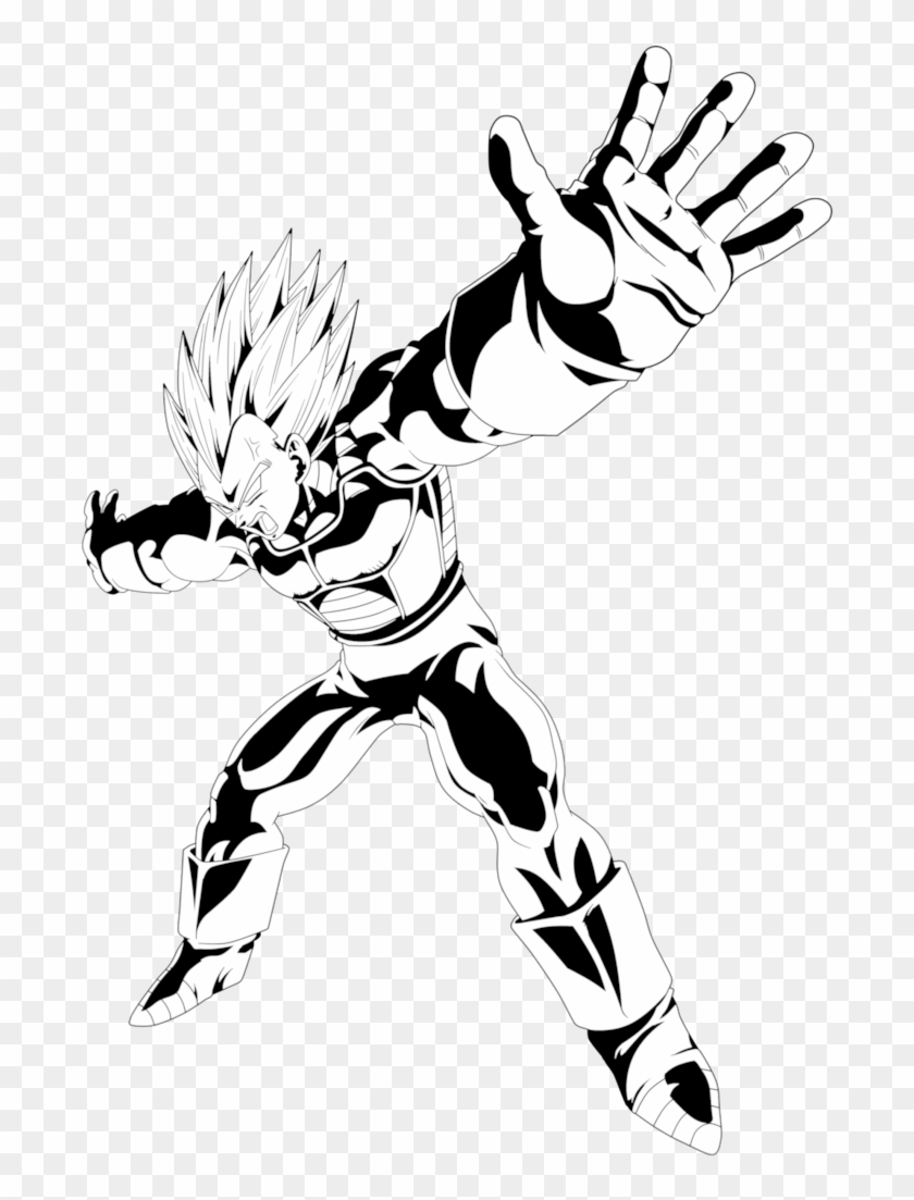 Vegeta Vegeta Black And White Clipart 4417217 Pikpng