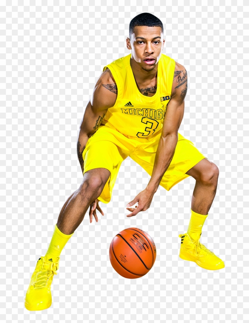 Michigan Wolverines Photo - Dribble Basketball Clipart