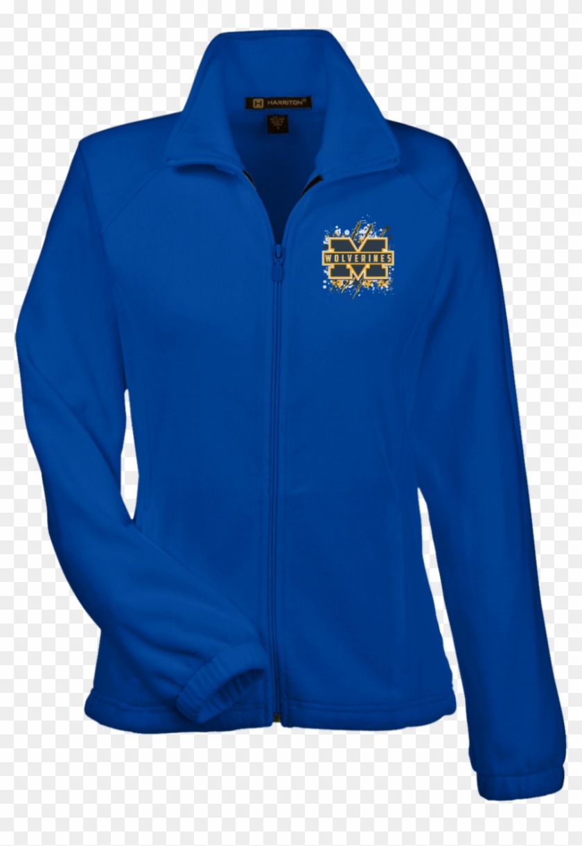 Michigan Wolverines Splatter Logo Womens Fleece Jacket - Fleece Jacket Clipart #4417317
