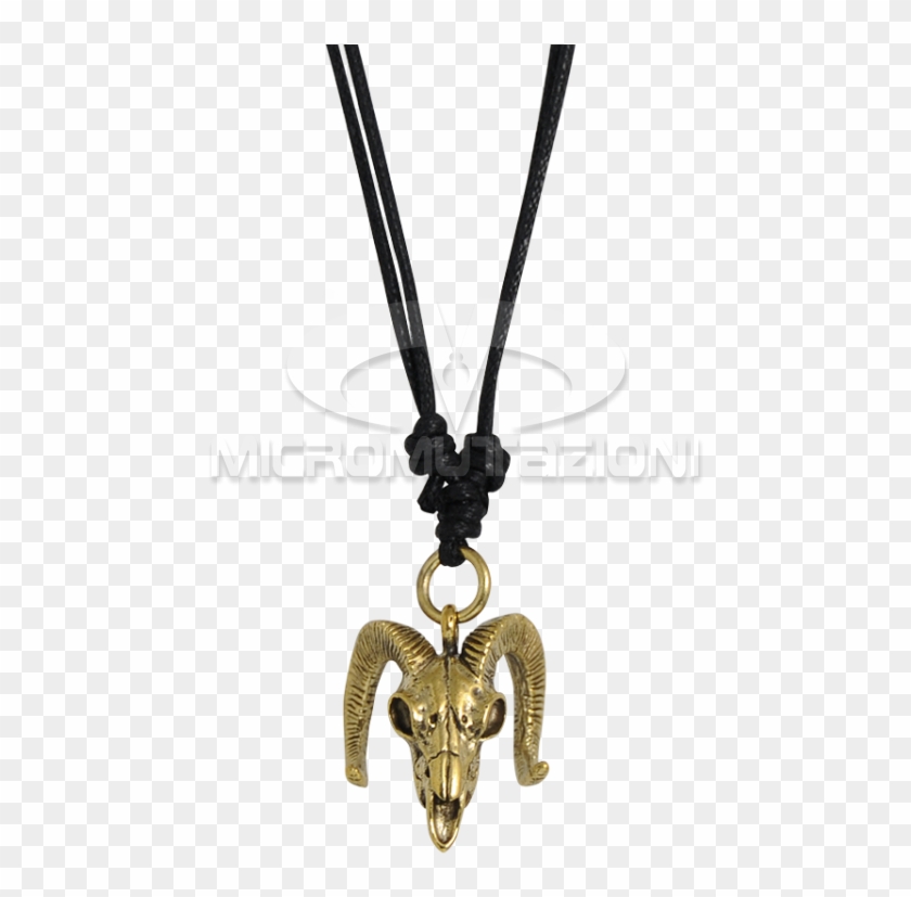 Necklace With Brass Skull Ram Pendant Necklaces & Pendants - Locket Clipart #4417770