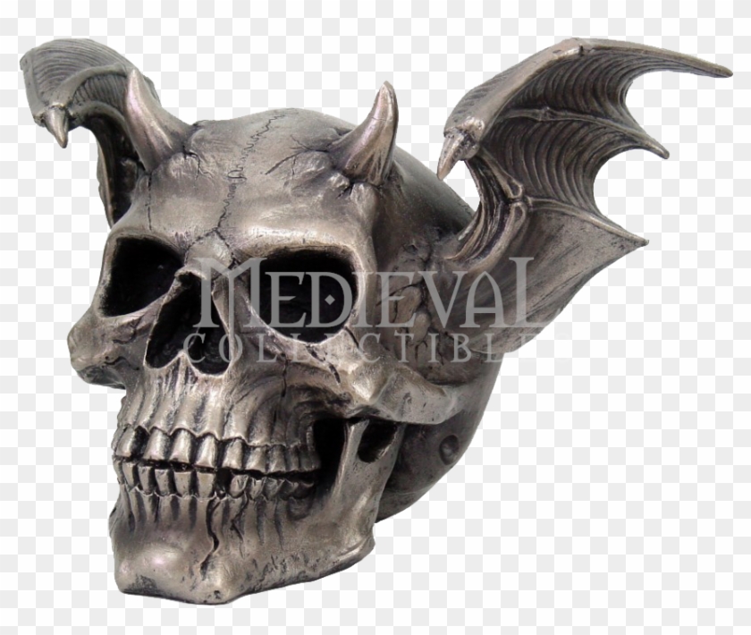 Skull With Devil Wings - Skull Clipart