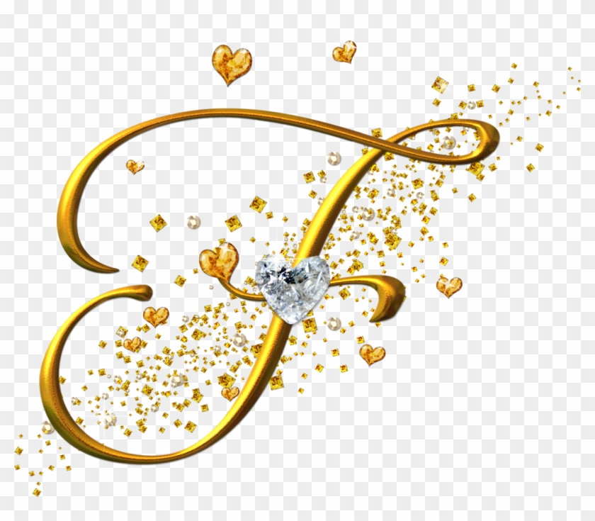 Alfabeto Dorado Con Corazones Png - Maria Fernanda Letras Clipart