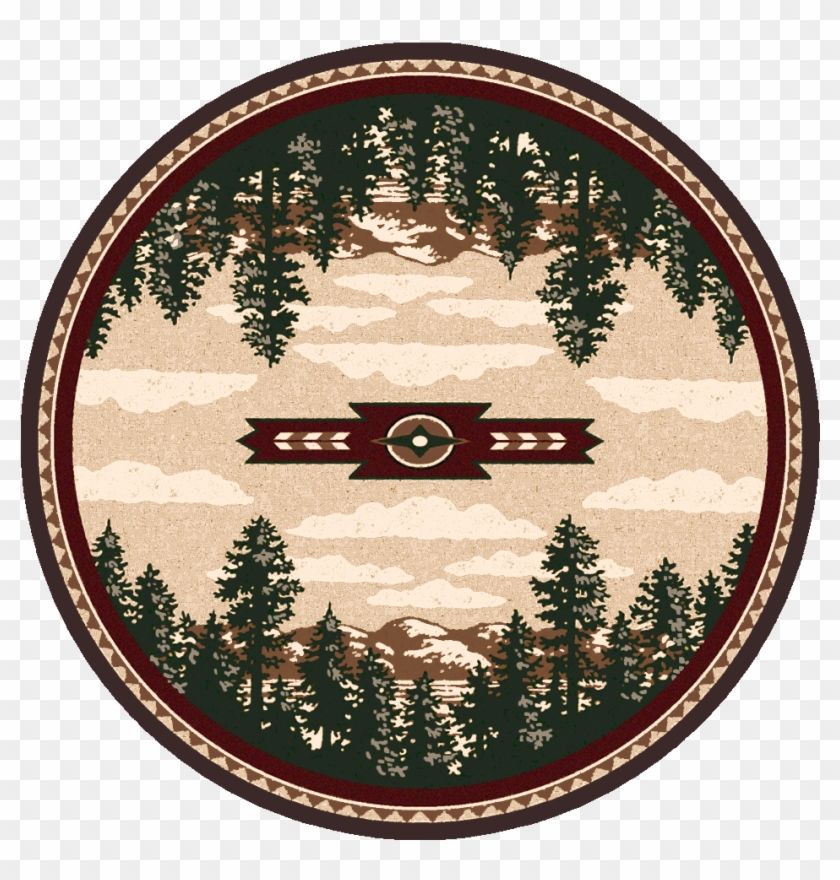 Autumn Point/wine Round Rug By American Dakota - American Dakota Clipart