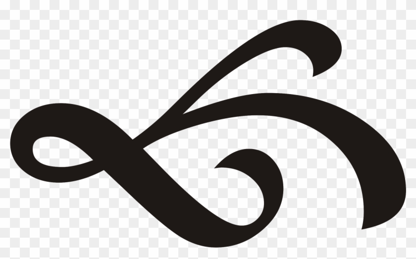 File Ribbon Ornament Black Right Down Wikimedia - Simple Flourish Clipart