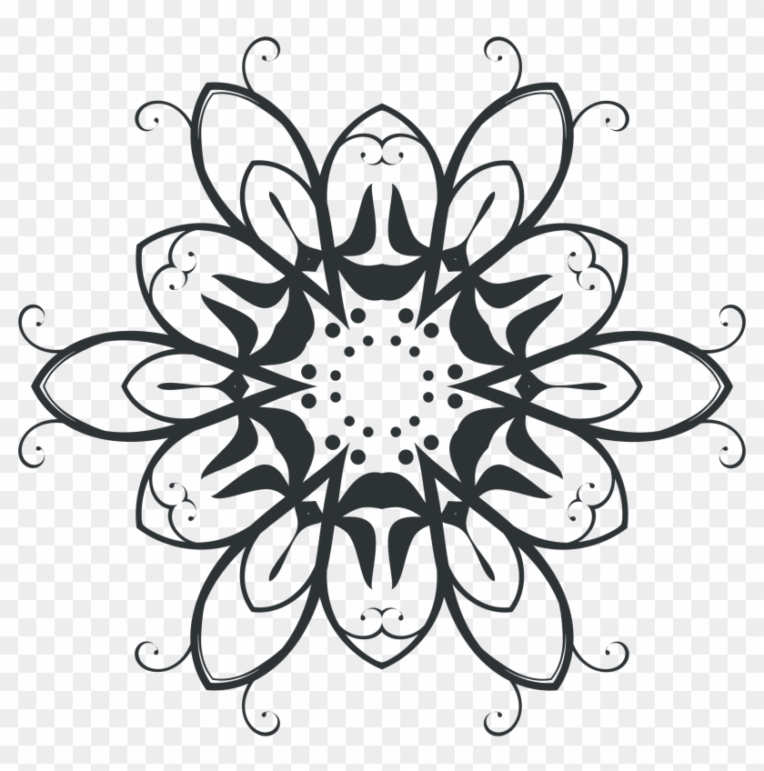 Silhouette Flourish Design 4 By @gdj, Silhouette Flourish - Wave Model Of An Atom 3d Clipart
