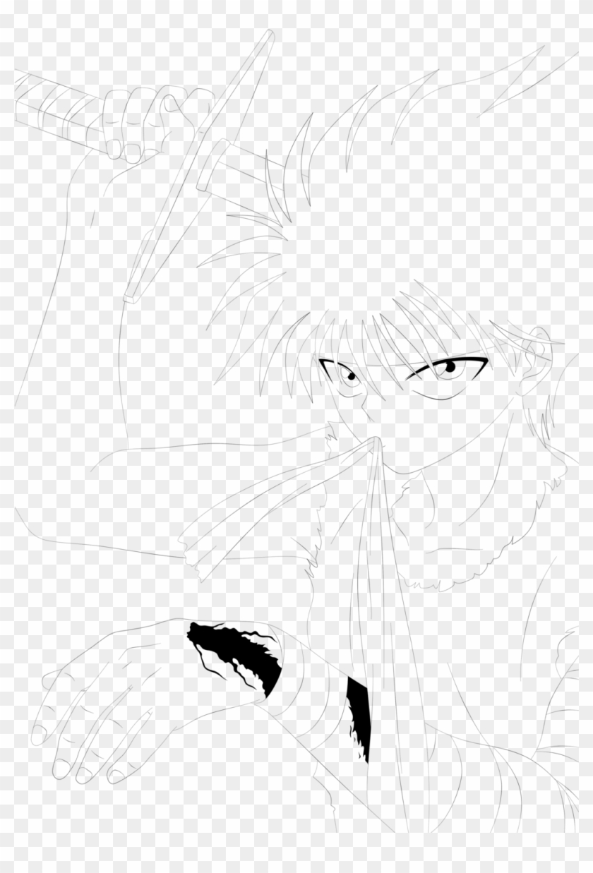 Yu Yu Hakusho Hiei - Line Art Clipart #4421050
