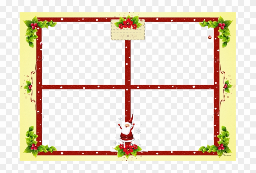 Plantilla Christmas 1 - Marcos Para 4 Fotos De Navidad Clipart