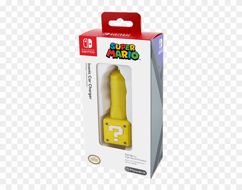 Chargers And Batteries - Powera Car Charger Question Block Nintendo Switch Clipart
