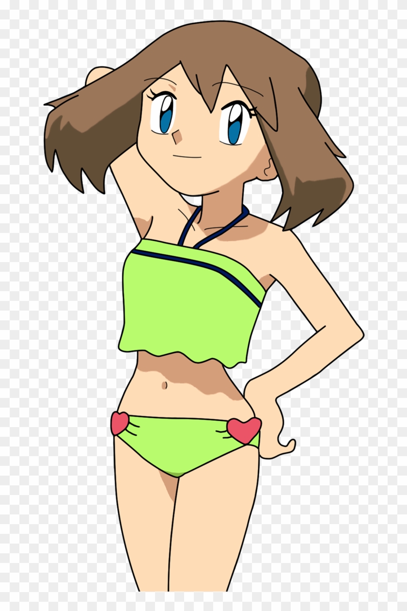 View May Swimsuit 3 , - Pokemon May Green Bikini Clipart