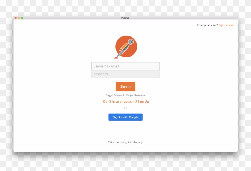 Launch The App, And See A Prompt To Log In Or Sign - Postman Clipart