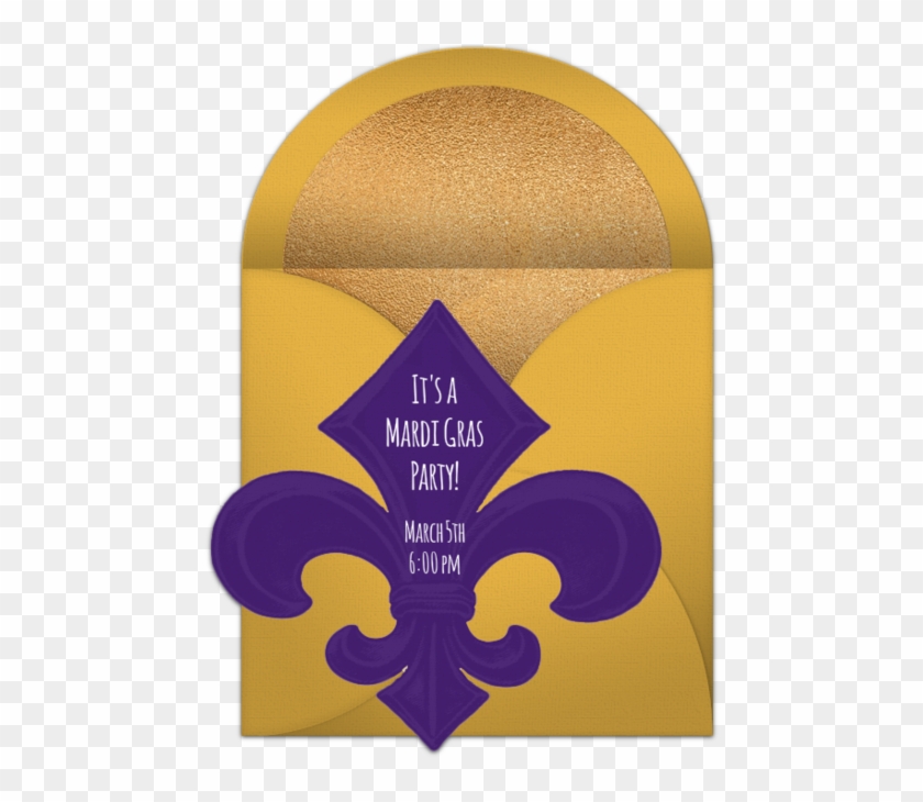 Mardi Gras Fleur De Lis Online Invitation - Eye Shadow Clipart