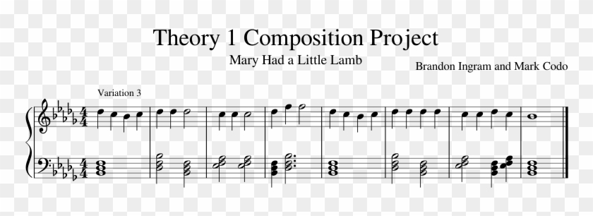 Theory Project Variation - Sheet Music Clipart #4424316