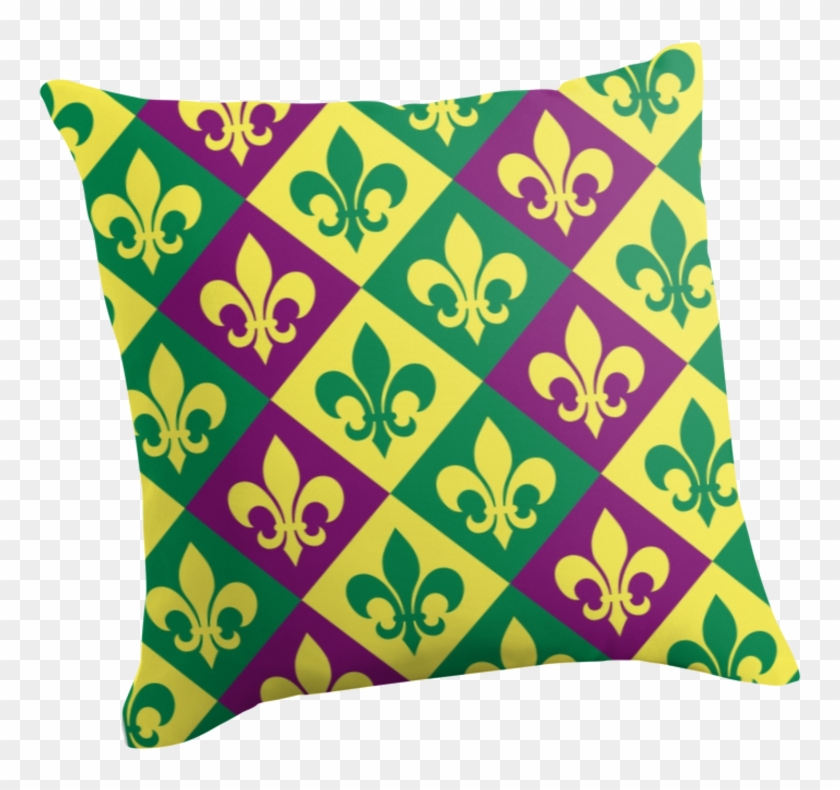 Mardi Gras Throw Pillow Fleur De Lis Mardi Gras Throw - Cushion Clipart