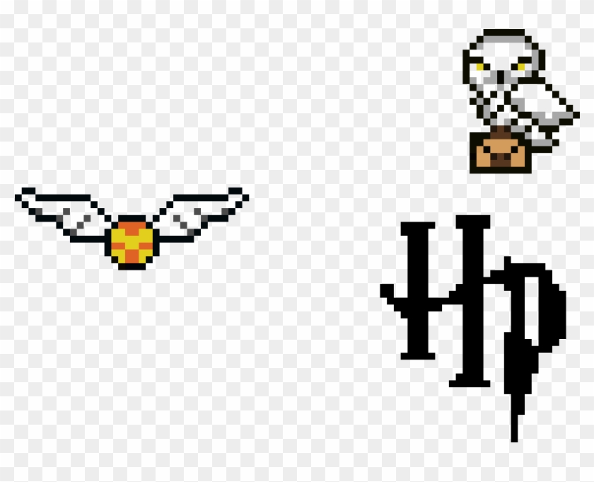 Hedwig And The Golden Snitch - Harry Potter Em Ponto Cruz Clipart #4425640