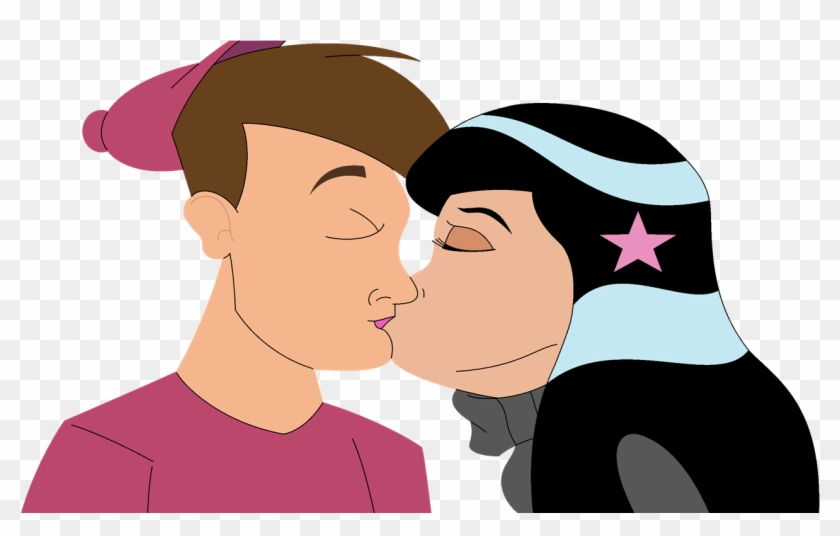 Timmy And Betty Kiss - Kiss On Lips Clipart #4426416