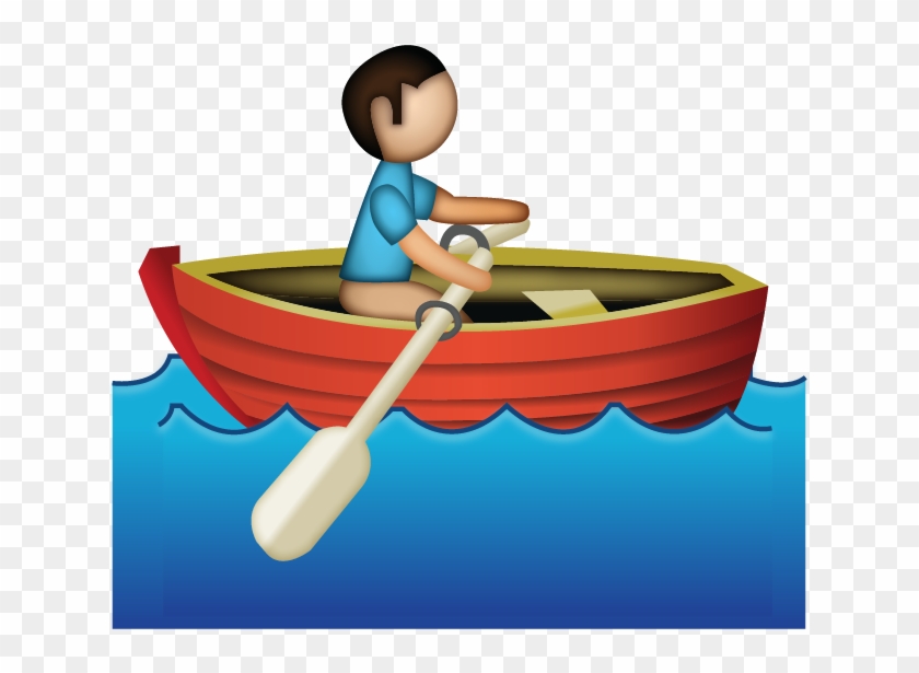 Rowing Emoji - Boat Emoji Transparent Background Clipart #4427416