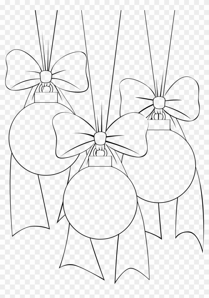 Simple Ball Type Ornaments To Decorate And Color - Line Art Clipart