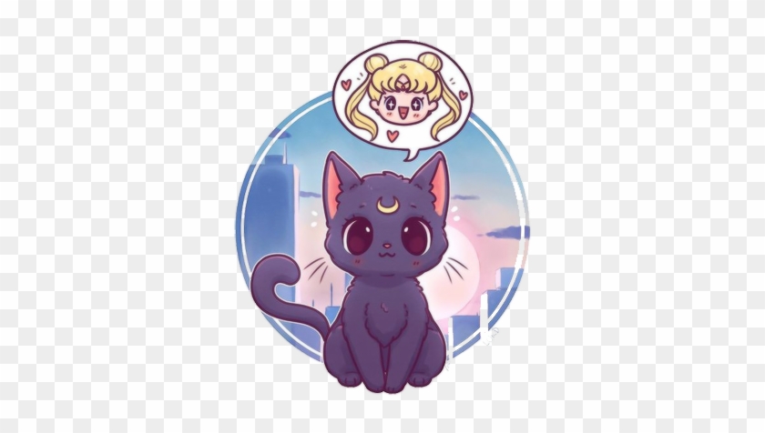 #sailor Moon #aeshetic #cat #tumblr - Chibi Cat Sailor Moon Clipart