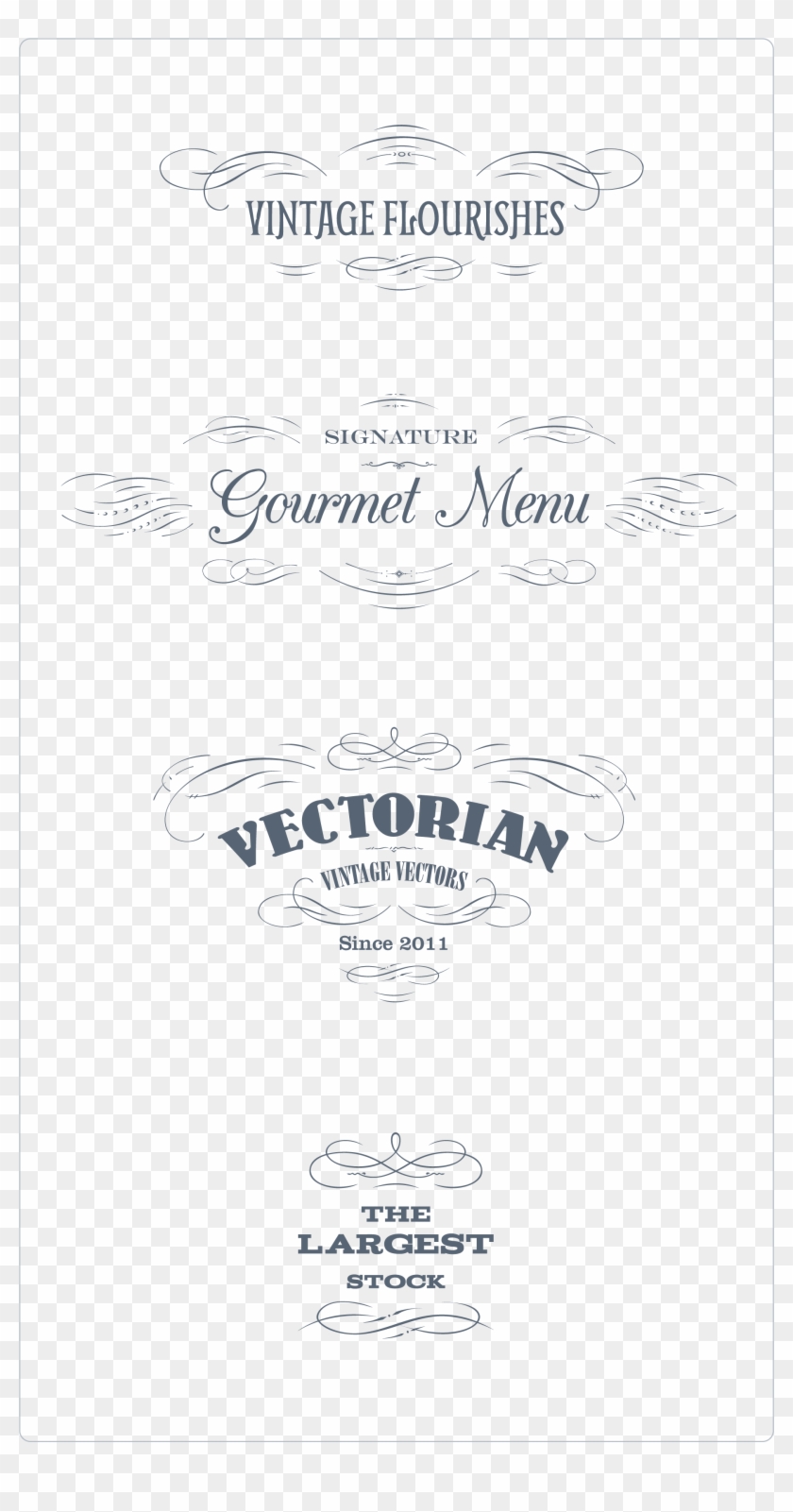 Preview All The Vector Ornaments Included, Traced By - Ornament Menu Vector Clipart
