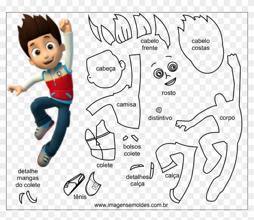 Molde Da Patrulha Canina Para Eva Feltro E Artesanato - Real Paw Patrol Dogs Clipart