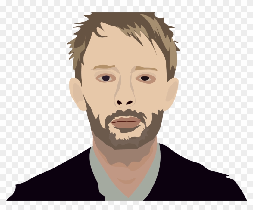 Thom Yorke Vector Portrait - Cartoon Clipart #4430717