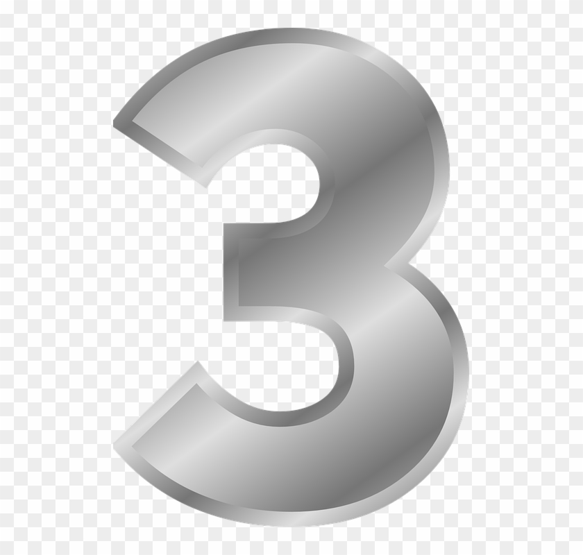 Numero 3 Png - Silver Number 3 Transparent Clipart #4432677